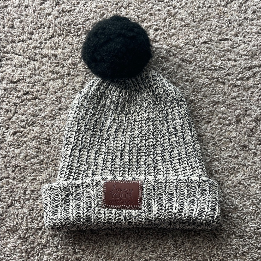 ❌NOT FOR SALE❌Love Your Melon Knit Beanie with Black Pom-Pom